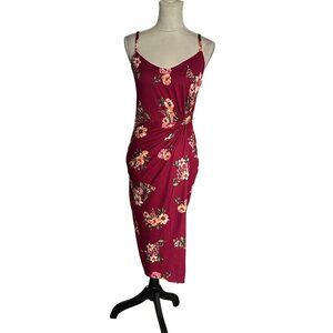 Nine Britton Vivienne Twist-Front Fitted Midi Floral Dress Sleeveless S NWOT